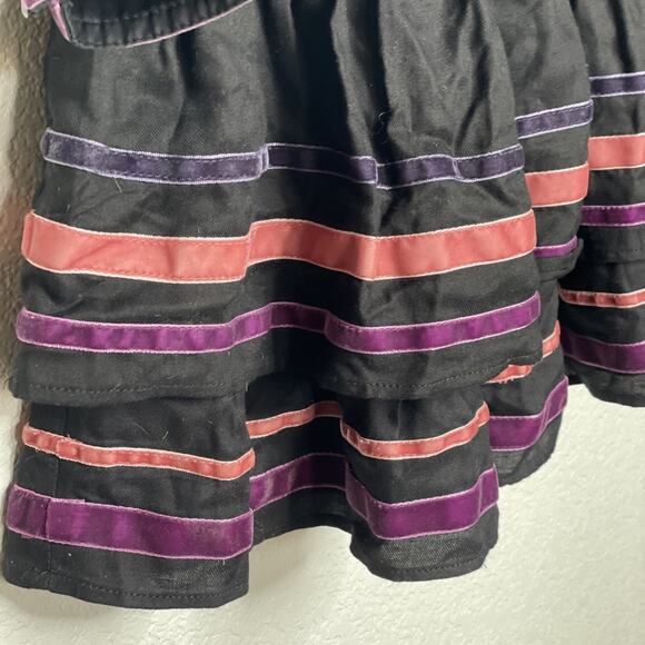 Mango MNG Black Tiered Long Sleeve Ribbon Dress Size XS - Picture 6 of 9